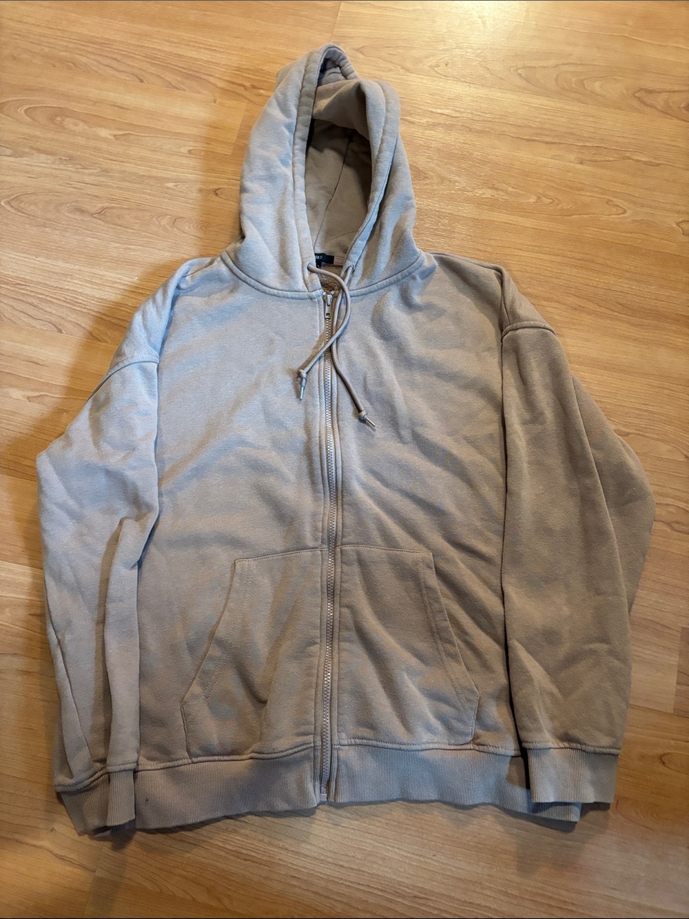 Forever 21 Womens Light brown Zip-Up Hooded Sweatshirt